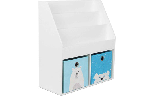 relaxdays Bücherregal für Kinder 79 x 72 x 30.5 cm Weiss/Blau