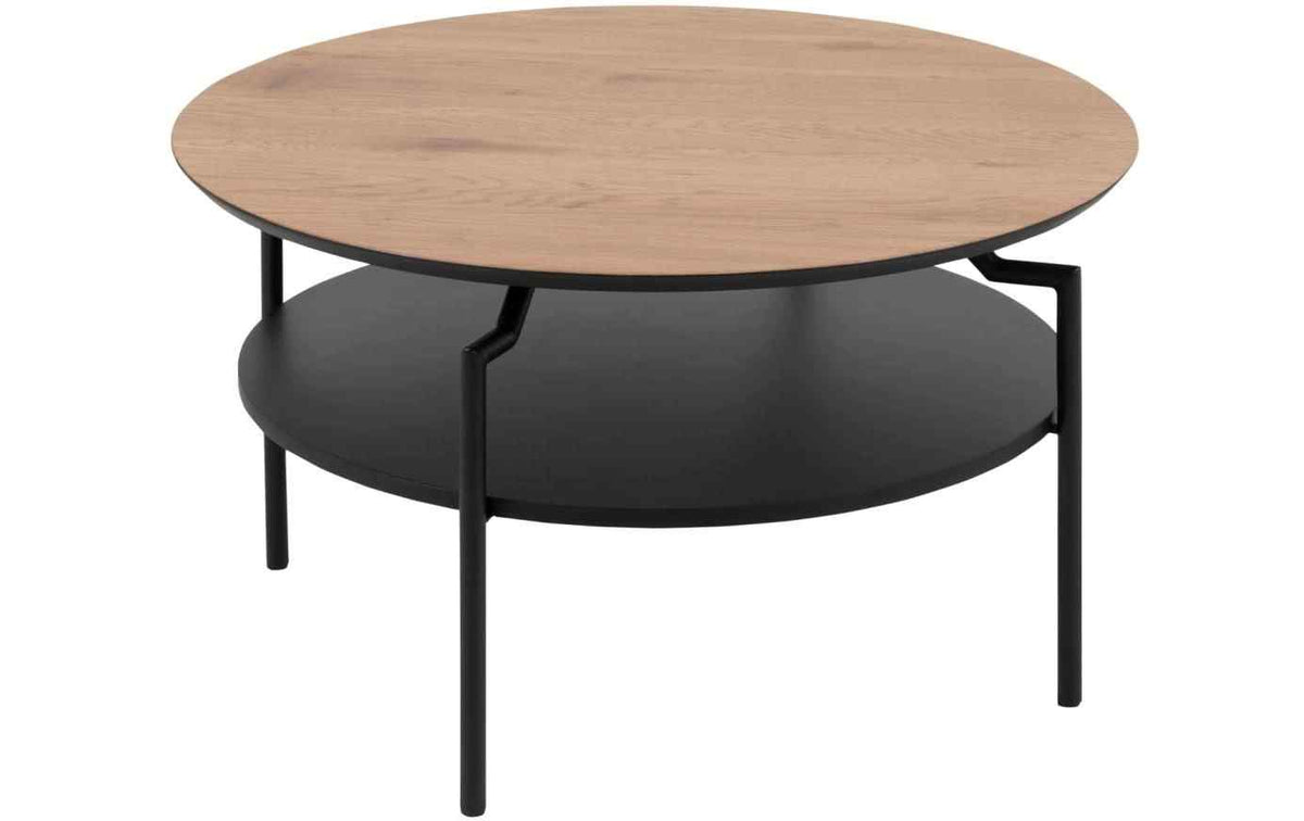 AC Design Couchtisch Goldington Braun/Schwarz, Ø80x45 cm