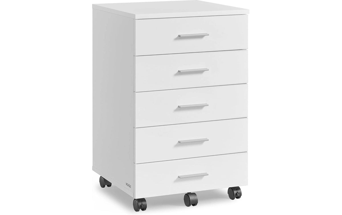 Songmics Rollcontainer weiss 42x40x65.7cm, mit 5 Schubladen