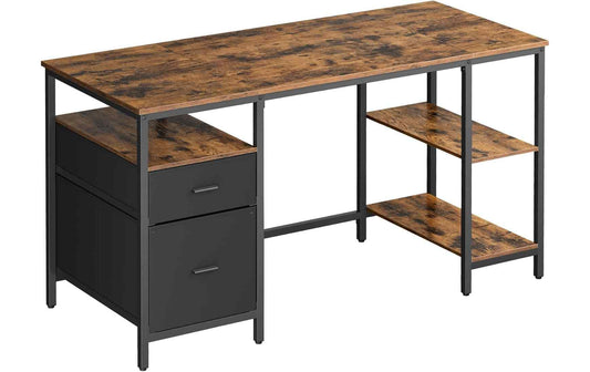 VASAGLE Tisch 140 x 60 cm, Rustikales Braun