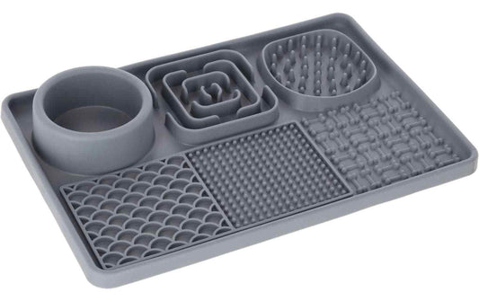 Kerbl Schleckmatte XL Grau, 30 x 20 x 4 cm