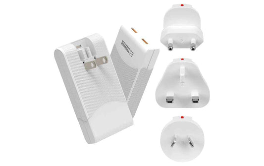 STEFFEN Reiseadapter World PD65W 2 x USB-C, Weiss
