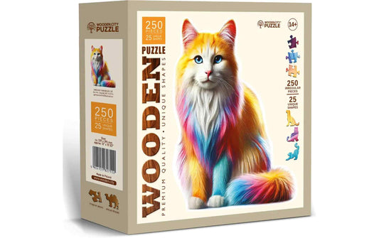 Wooden City Holz-Puzzle Dreamy Rainbow Cat L 250 Teile