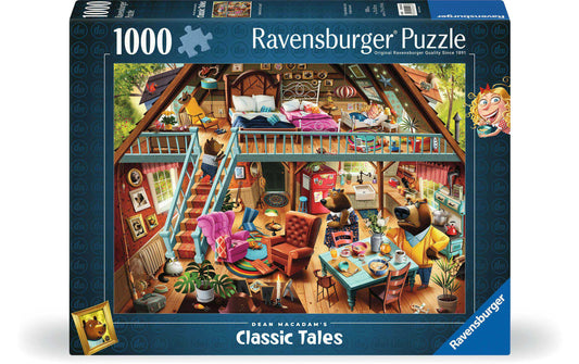 Ravensburger Puzzle „Das Märchen von Goldlöckchen“, 1000 Teile, mit illustriertem Hausmotiv auf der Schachtel