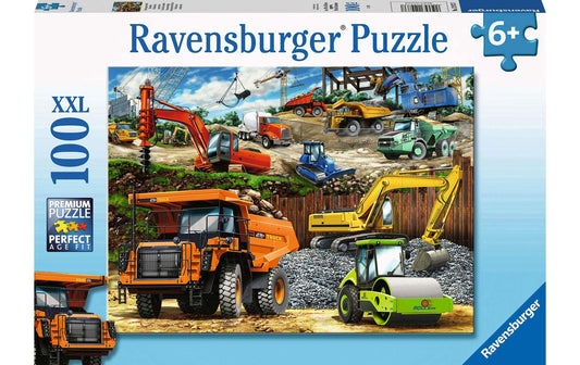 Ravensburger Kinderpuzzle Fahrzeuge auf der Baustelle 100 XXL Teile