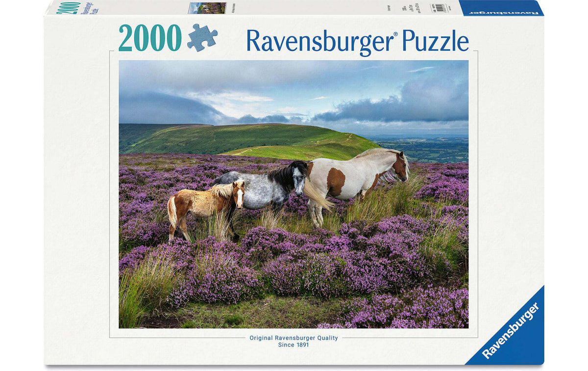 Ravensburger Puzzle Wildpferde in der Heide 2000 Teile 98 x 75 cm