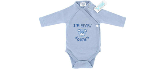 Very Important Baby Langarm-Wickelbody I`m Beary Cute Blau Gr. 56