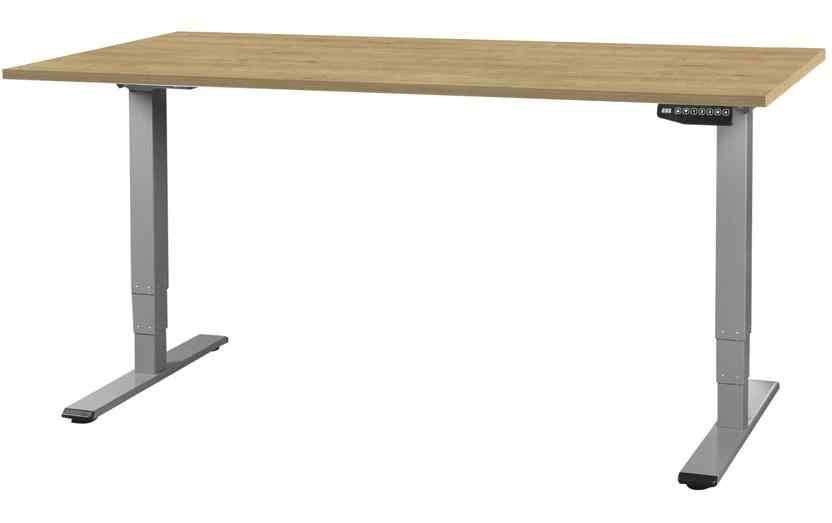 Contini Tisch höhenverstellbar Eiche Tischplatte 1.6x 0.8 m, Gestell