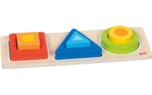 Goki Geo Blocks Formensortierbrett 28 x 10 x 3.5 cm