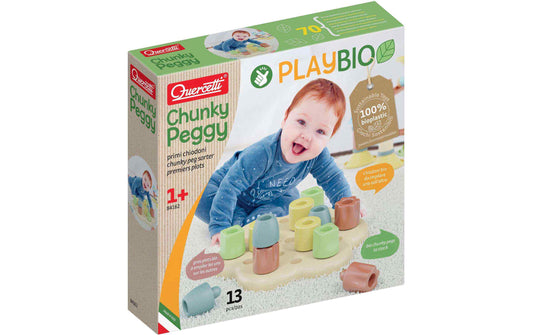 Quercetti Mosaik-Steckspiel PlayBio Chunky Peggy (13 Teile)