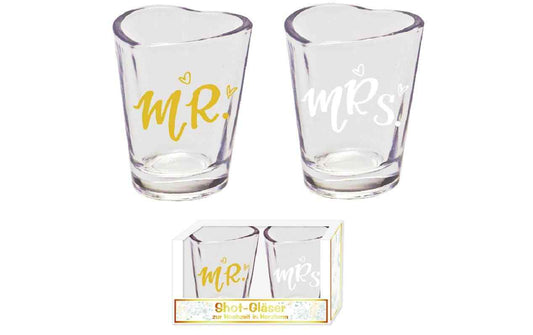 Trendcompany Schnapsgläser Mr & Mrs (2er Set)