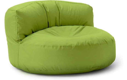 Grünes Sitzsack-Sofa aus Polyester mit breiter Sitzfläche und gepolsterter Rückenlehne