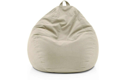 Lumaland Sitzsack Comfort in Beige mit Tragegriff und rundlicher Sitzform