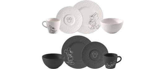 Villeroy & Boch Manufacture Rock – Mickey Mouse Frühstücks-Set, 8-teilig