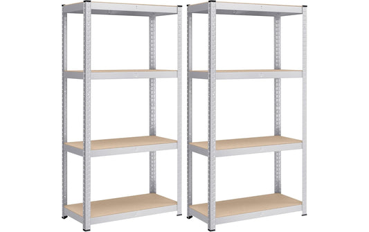Songmics Wohnregal Set 2er, 80 x 160 x 40 cm, Silber