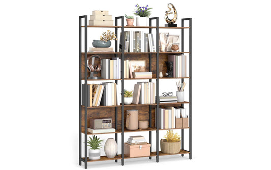 VASAGLE Bücherregal Schwarz, 128 x 24 x 187.1 cm