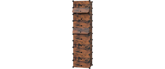 Songmics Schuhboxen Braun, 10 Ablagen