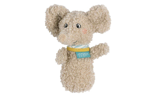fehn Greifling Mini-Rassel Elefant, Grau, Plüsch / Velours, 12 cm