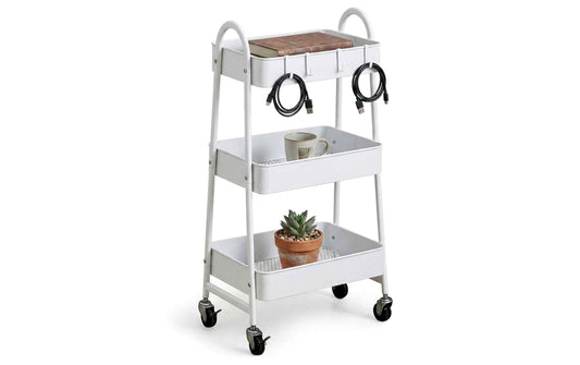 relaxdays Rollregal 44 x 80 x 32 cm Weiss