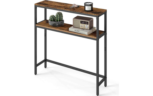 VASAGLE Konsolentisch 80 x 80 cm, Schwarz/Braun