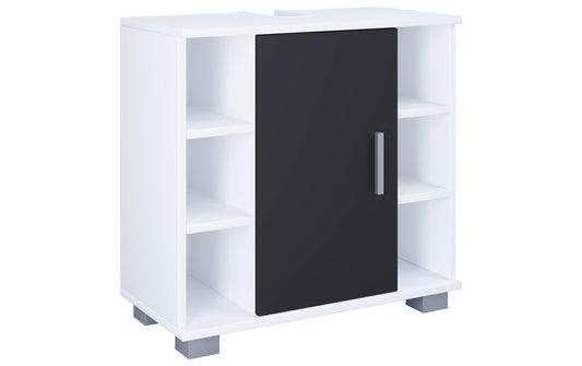 VCM Waschbeckenunterschrank Zalo M 60 x 58 cm Schwarz/Weiss