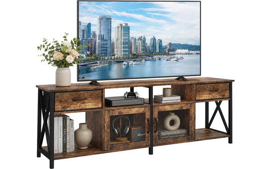 Relaxdays TV-Tisch 180 x 40 cm Braun/Schwarz