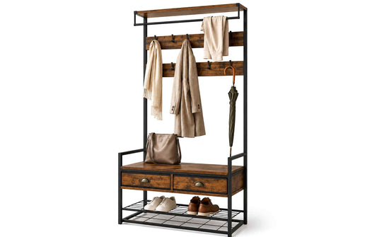 Relaxdays Garderobenständer Mit Schuhregal 80 x 181 cm