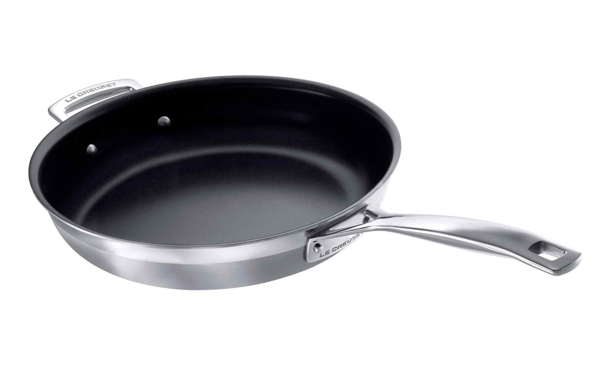 Le Creuset 3-Ply-Bratpfanne aus Edelstahl, 28 cm, mit dunkler Antihaftbeschichtung