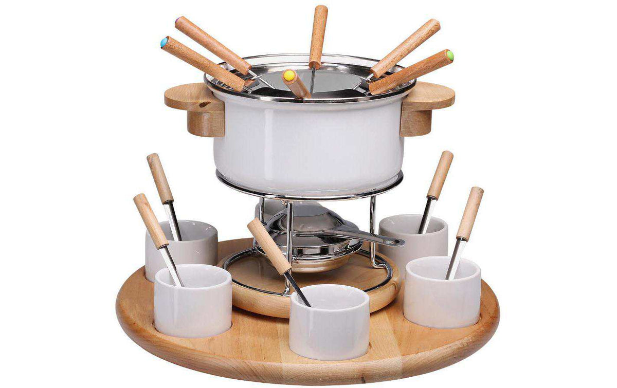 Nouvel Fleischfondue-Set Larissa 23 Teile, Braun/Weiss