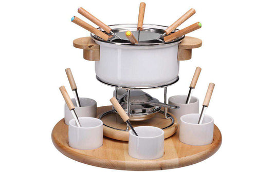 Nouvel Fleischfondue-Set Larissa 23 Teile, Braun/Weiss