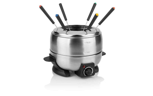 Princess Fondue-Set All-in-One 800 Watt 7 Teile, Schwarz/Silber
