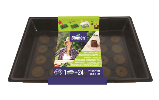 Blumen Gewächshaus + 24 Kokosquelltabletten