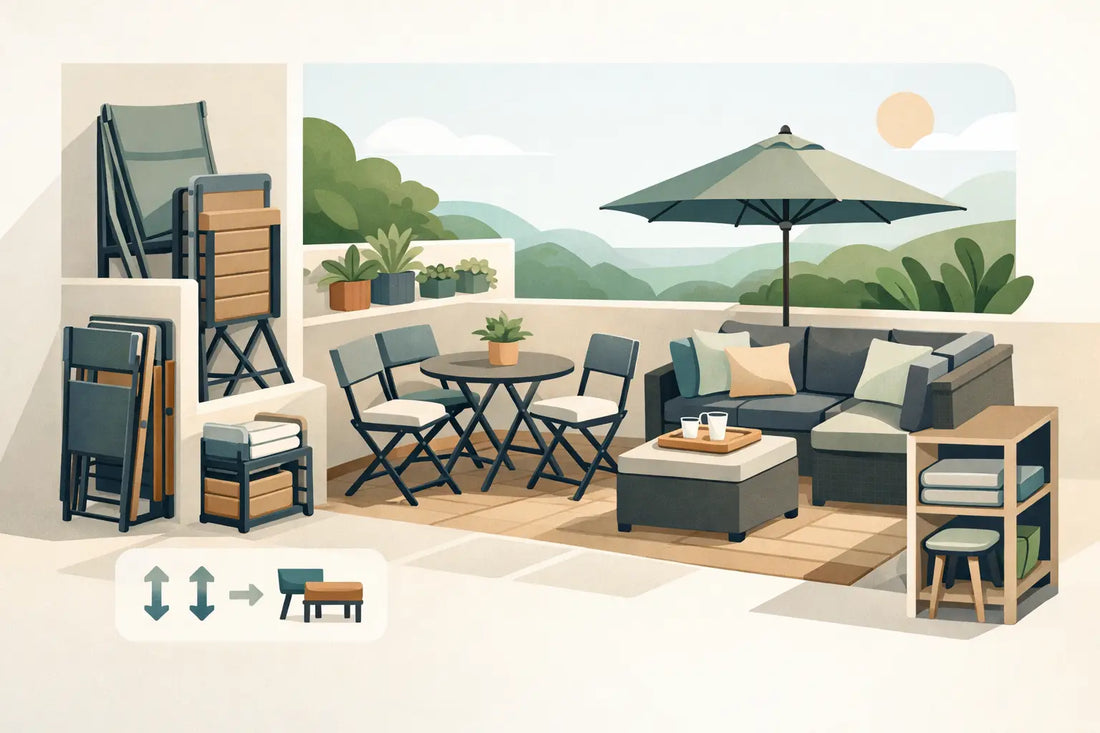 Gartenmöbel platzsparend für Terrasse wählen
