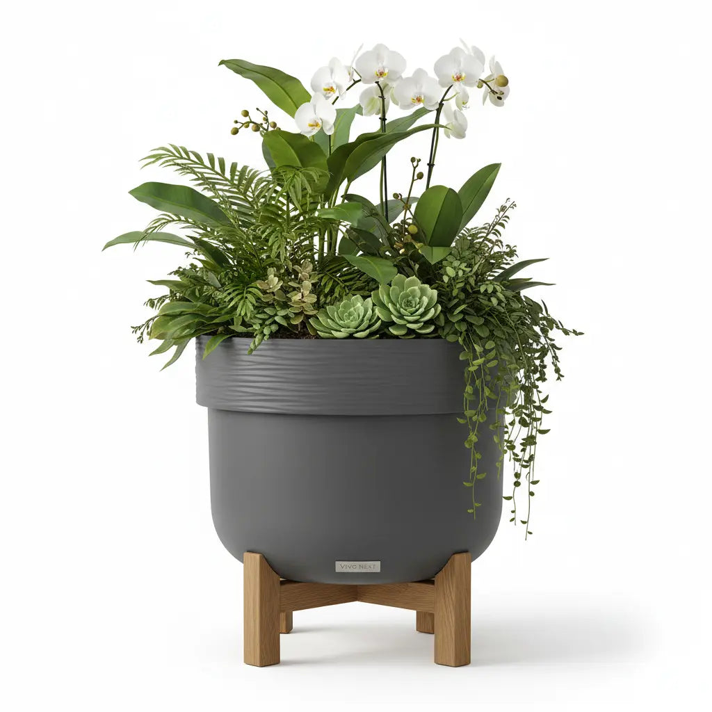 Bereichern Sie Ihren Garten mit dem stilvollen Vivo Next Blumentopf aus Recycling-Kunststoff