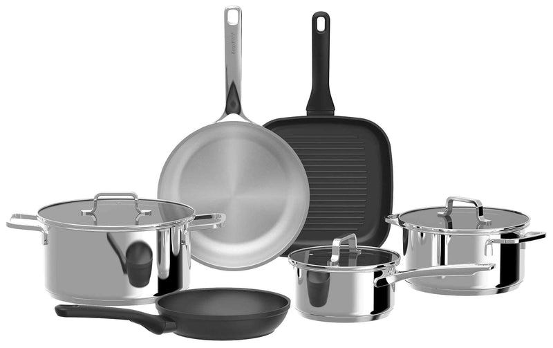 BergHOFF Pfannenset Kochgeschirr-Set HELIX 9-teilig Recycling Aluminium