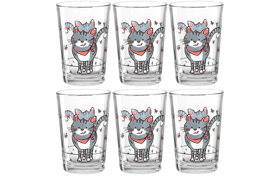 Montana Kindertrinkglas Katze 210 ml, 6 Stück