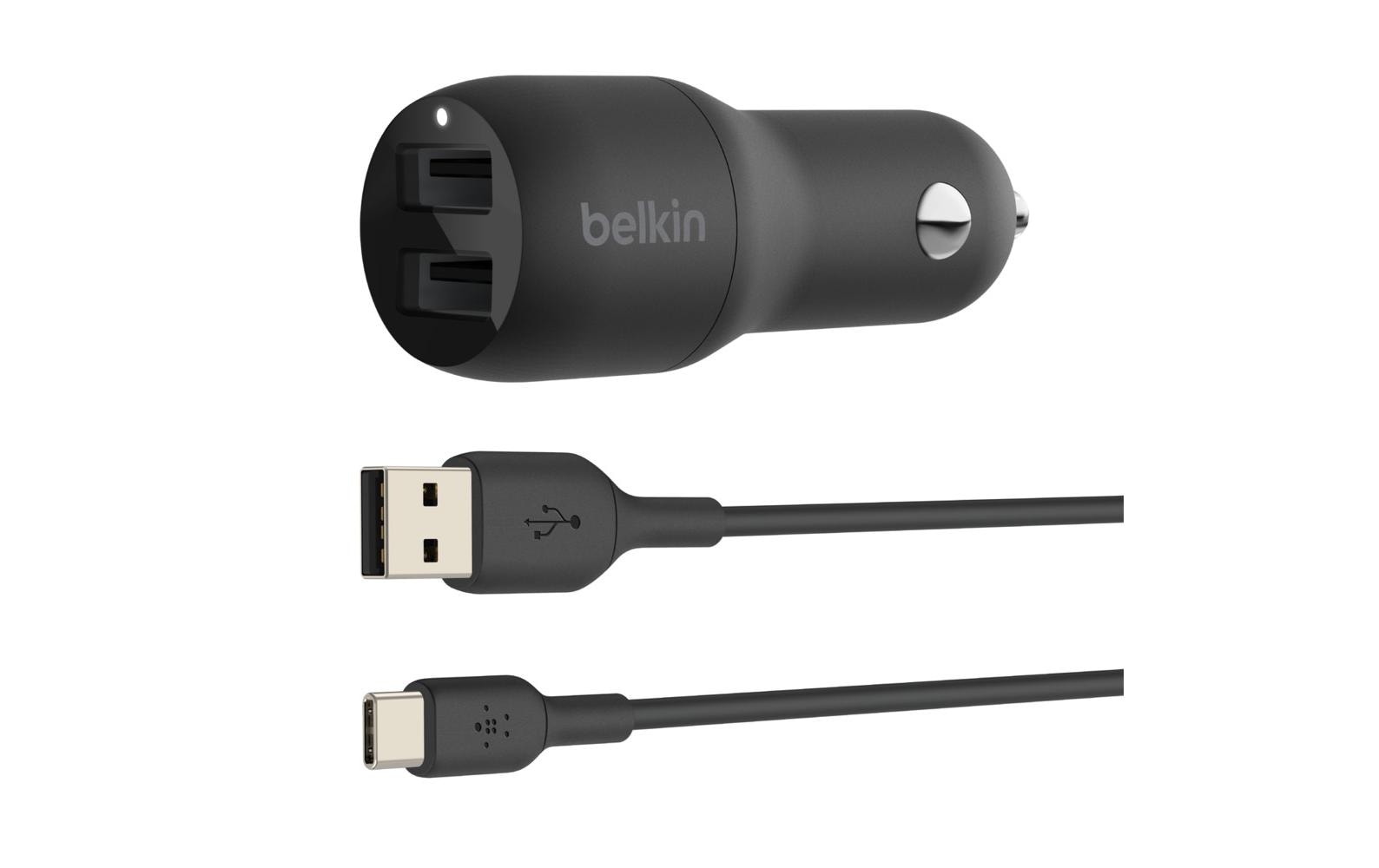 Belkin Autoladegerät Boost Charge 2-Port USB-A 24W + USB-C Kabel
