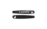 Lezyne Tubeless-Reifenheber aus schwarzem Kunststoff, Vorder- und Rückseite mit Aussparungen