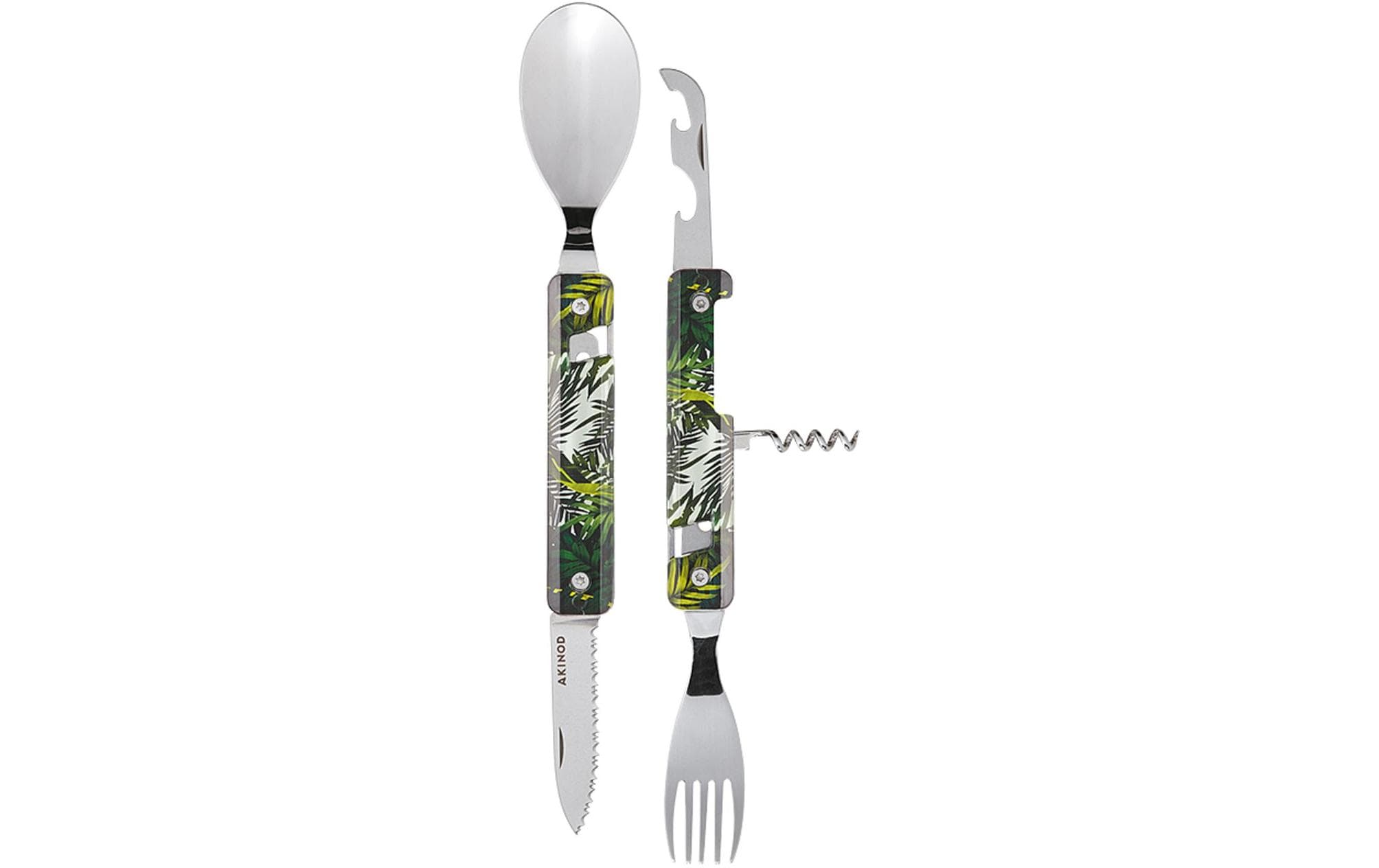 Akinod Multifunktionales Outdoor-Besteck-Set Edelstahl 13 h25 cm Sport & Freizeit > Freizeit > Zubehör Akinod