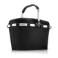 Reisenthel Carrybag Iso Twist Silver, schwarzer Einkaufskorb mit silbernen Akzenten und Tragegriff