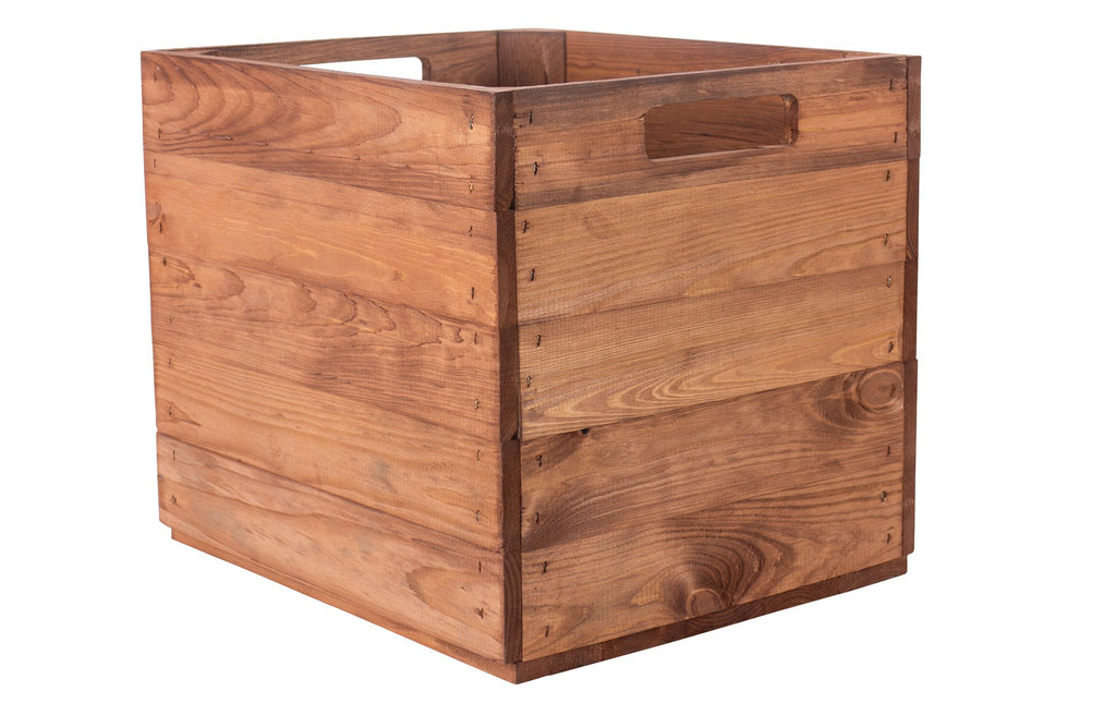 Holz Zollhaus Aufbewahrungskiste Vintage 33 x 38 cm, Braun