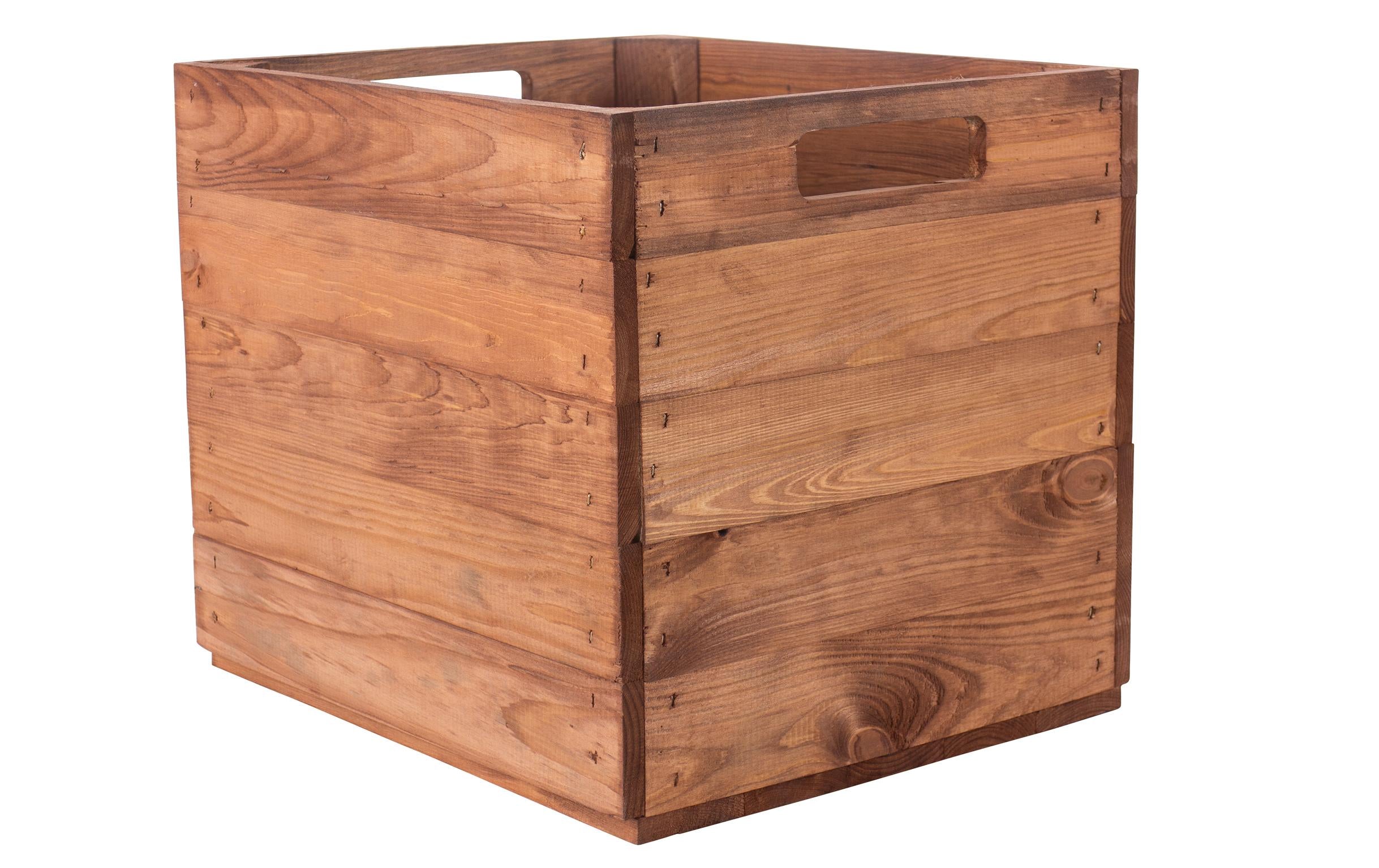 Holz Zollhaus Aufbewahrungskiste Vintage 33 x 38 cm, Braun