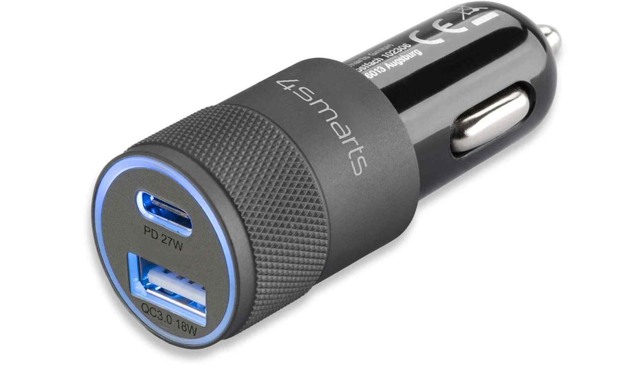 4smarts Autoladegerät Rapid+ 27W PD + QC 3.0