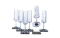 silwy Hightech-Kunststoffgläser, 6er-Set +6 Metall-Nano-Gel-Pads, Champagner, Clear