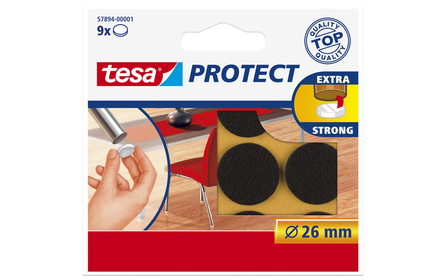 Filzgleiter Protect Ø 26 mm Braun 9 Stück tesa Möbelzubehör