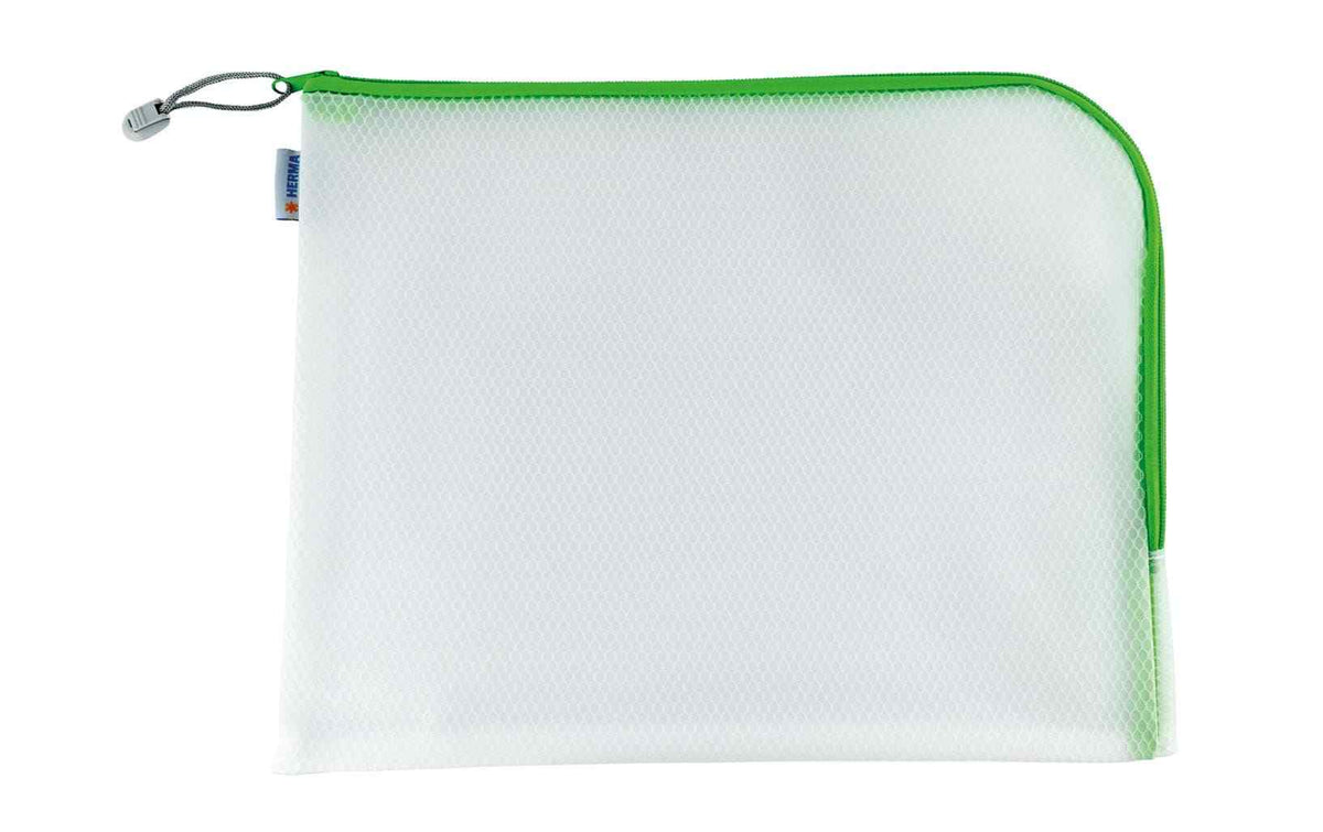 HERMA Etui Mesh Bag 36 x 28 cm, Grün/Weiss