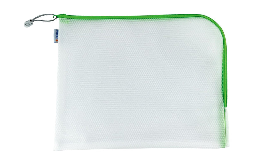 HERMA Etui Mesh Bag 36 x 28 cm, Grün/Weiss