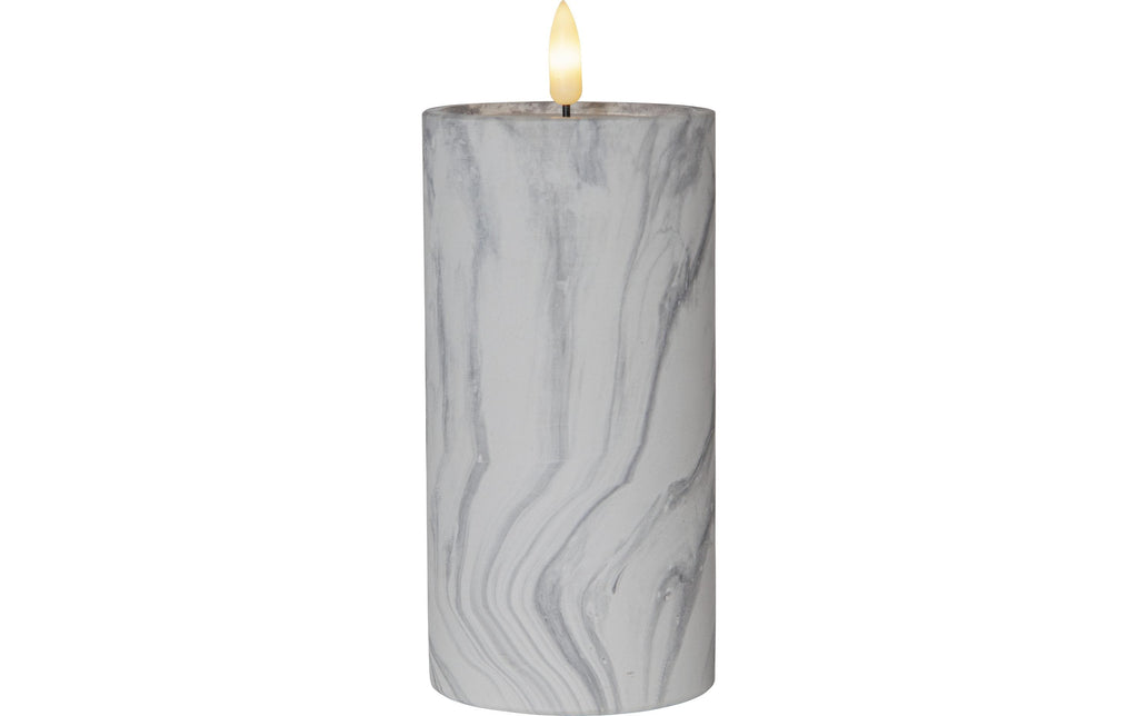 Star Trading LED-Kerze Pillar Flamme Marble