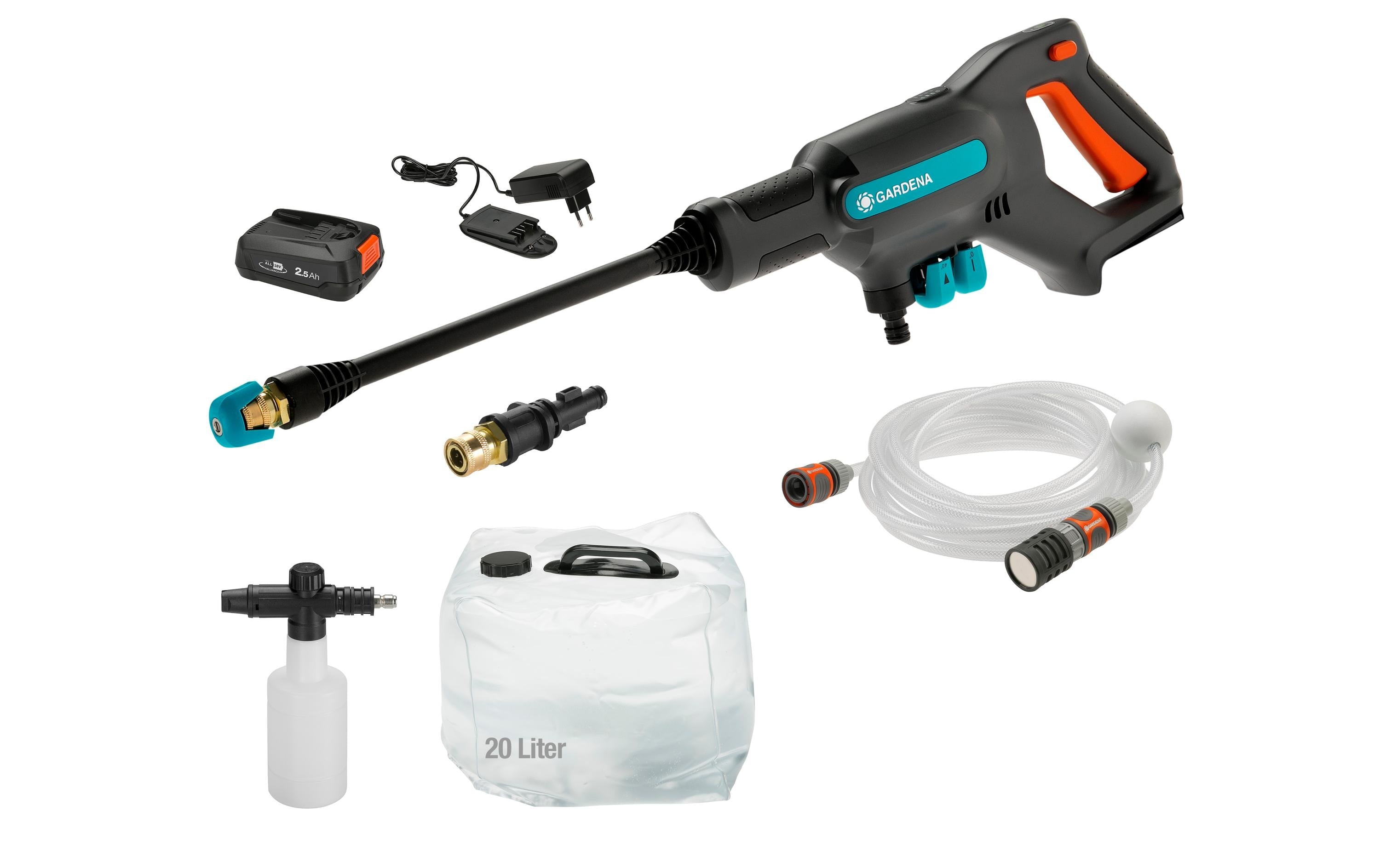 GARDENA Akku-Mitteldruckreiniger AquaClean 24/18 V P4A Premium Set