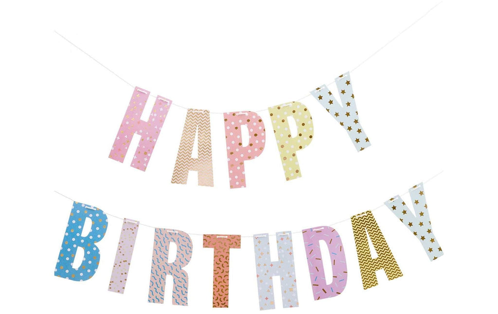 Girlande Happy Birthday Farbecht 3 Meter Lang